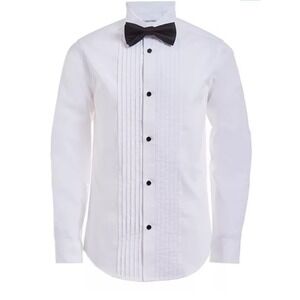 Big Boys Tuxedo Shirt With Bow Tie Size 20 Regular Calvin‎ Klein